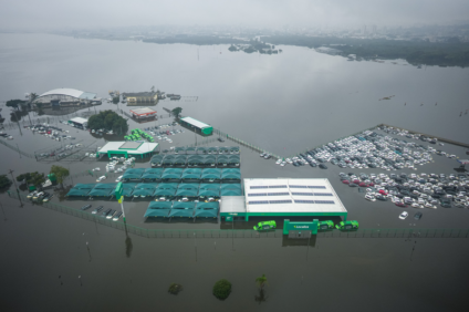 Efeito das enchentes na cidade de Porto Alegre