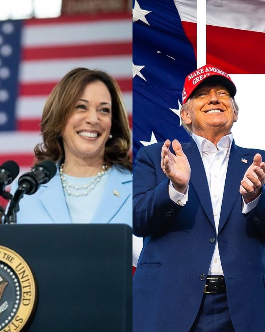 Donald Trump e Kamala Harris