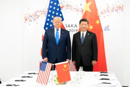 Presidente dos EUA, Donald Trump e presidente da China, Xi Jinping, em Osaka em 2019 (foto da Casa Branca)
