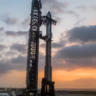 Starship antes do nono lançamento de teste da SpaceX, em foto divulgada em 26 de maio de 2025 — Foto: Divulgação/SpaceX