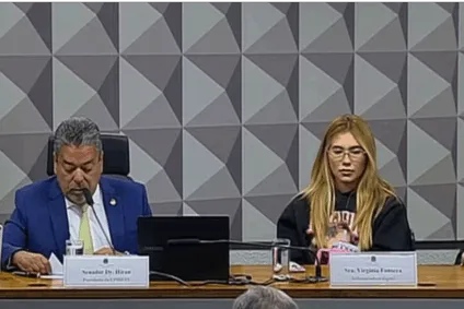 Influenciadora Virginia Fonseca chega para depor à CPI das Bets no Senado