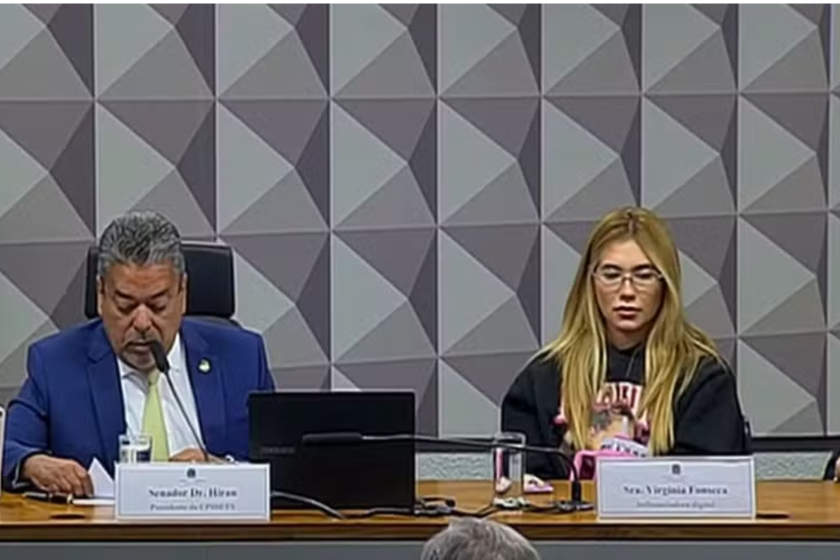 Influenciadora Virginia Fonseca chega para depor à CPI das Bets no Senado