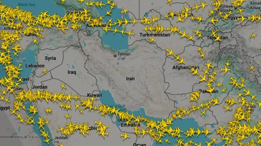 Foto: Reprodução/ Flightradar24 Foto: Reprodução/ Flightradar24