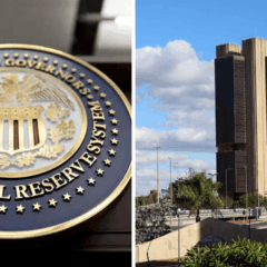 Federal Reserve e Banco Central do Brasil divulgaram taxas de juros nesta quarta-feira (30) (Foto: colagem/ reprodução/ Infomoney e Agência Brasil)