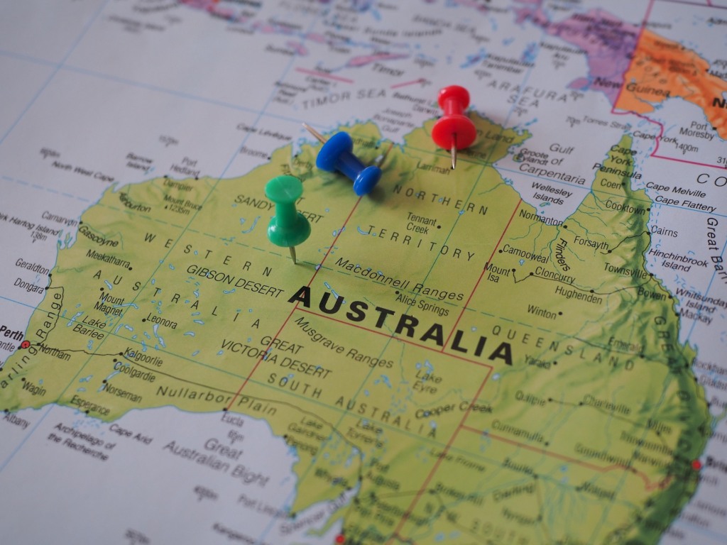 Mapa da Austrália (Foto: beasternchen/Pixabay)