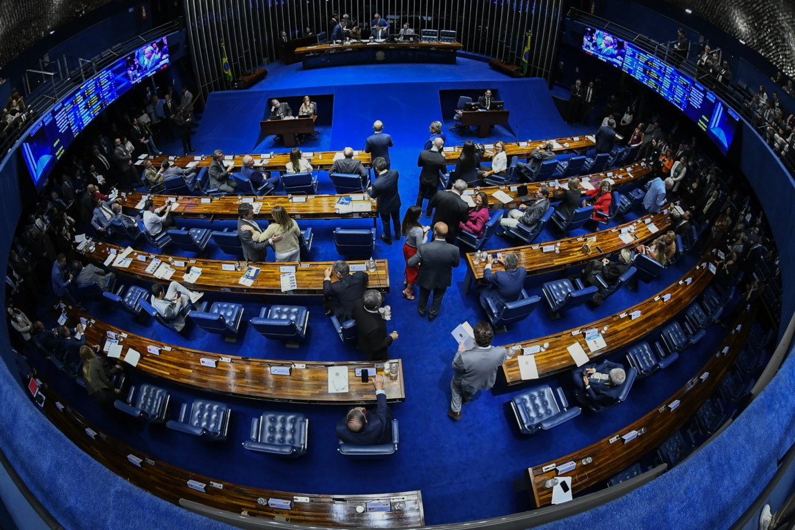 Plenário do Senado Federal durante sessão deliberativa ordinária. Ordem do dia. 

(Foto: Marcos Oliveira/Agência Senado)
