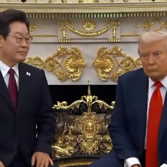 Lee e Trump durante transmissão de encontro na Casa Branca (Foto: Youtube/Moneycontrol)