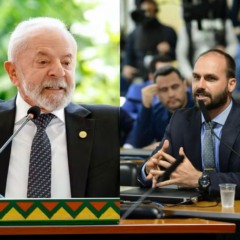 Foto do Presidente da República Luiz Inácio Lula da Silva e Eduardo Bolsonaro