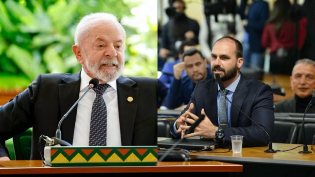 Foto do Presidente da República Luiz Inácio Lula da Silva e Eduardo Bolsonaro