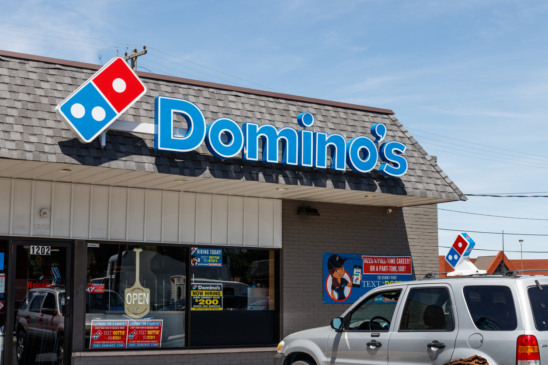 Greenfield - Circa June 2019: Domino's Pizza Restaurant. Domino's delivers more than 1 million pizzas a day V
