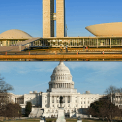 Congresso Nacional / Edifício do Capitólio dos EUA, Washington, DC O local de reunião do Congresso, Washington, DC (Foto: montagem)
