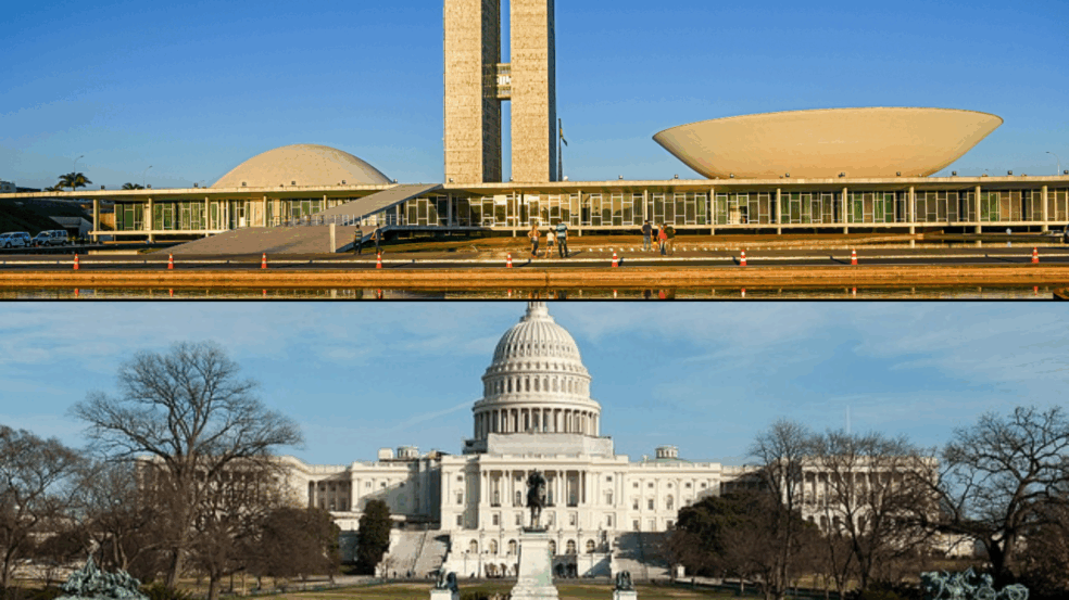 Congresso Nacional / Edifício do Capitólio dos EUA, Washington, DC O local de reunião do Congresso, Washington, DC (Foto: montagem)
