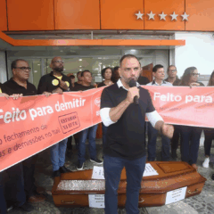 Bancários denunciam demissões em massa. Foto: Sindicato dos Bancários da Bahia