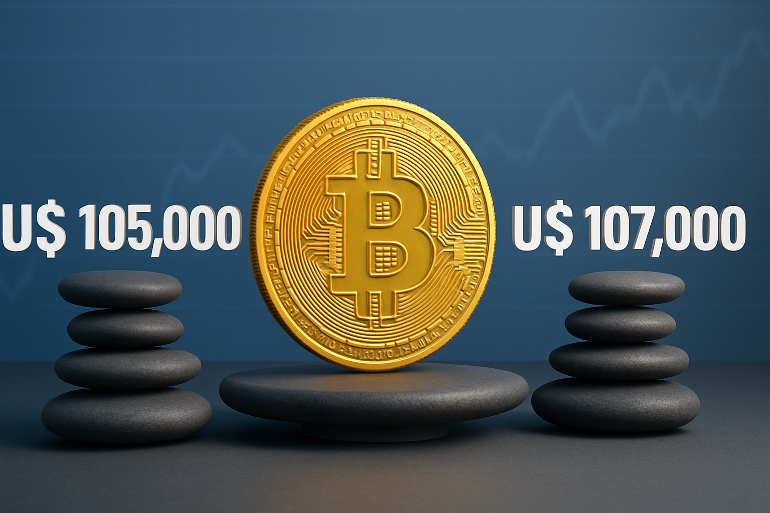 Bitcoin lateraliza entre US$ 105 mil e US$ 107 mil