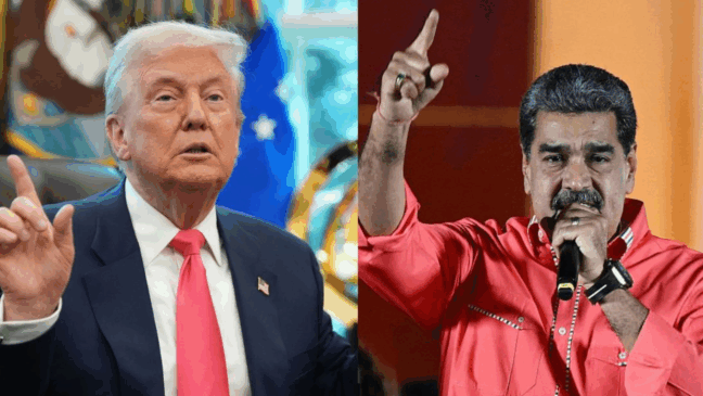 Donald Trump e Nicolás Maduro | Reprodução/Andrew Harnik/Federico Parra/AFP/Getty Images Embed

