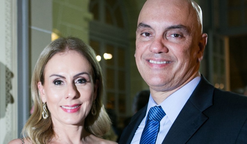 Alexandre de Moraes e esposa / Divulgação