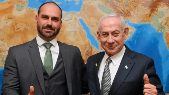 Eduardo Bolsonaro encontra Netanyahu e ataca Lula