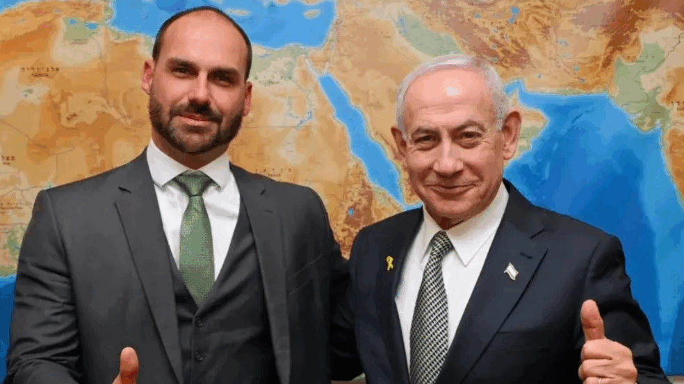 Eduardo Bolsonaro encontra Netanyahu e ataca Lula