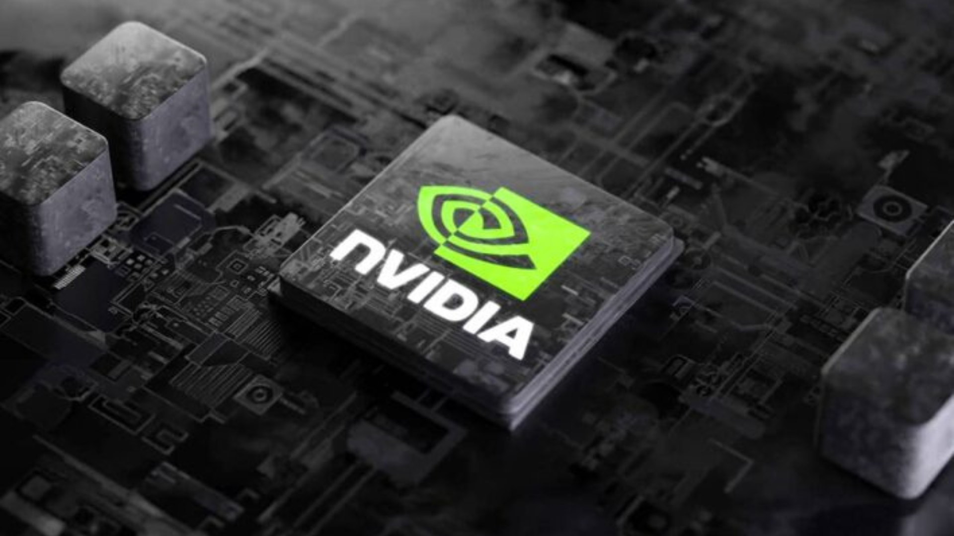 Chip da Nvidia com logo em preto