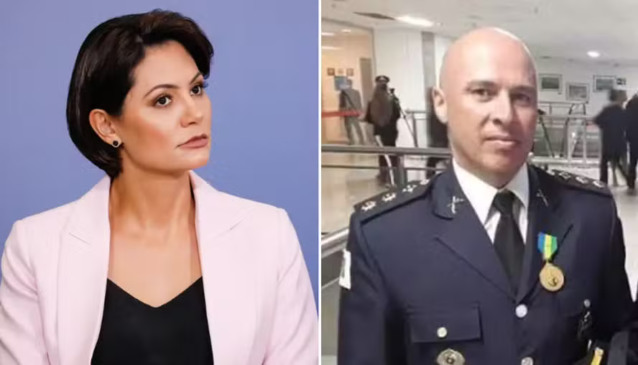 Michelle Bolsonaro e André Costa — Foto: Isac Nóbrega/Agência O Globo/ reprodução
