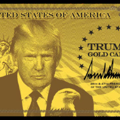 Imagem 'cartão ouro' da imigração americana, uma versão do 'green card' que custa um milhão de dólares. — Foto: Reprodução/trumpcard.gov